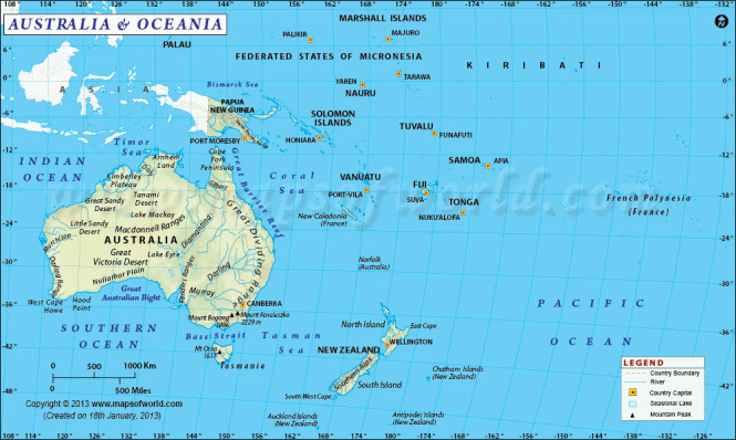 australia-and-oceania-map